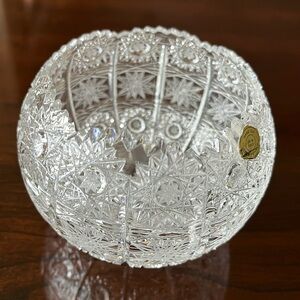 Rose bowl hand cut crystal